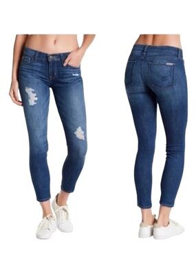 Hudson Krista Super Skinny Crop Distressed Jeans Size 27 Color Week